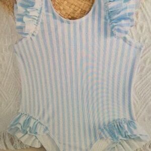 Blue Striped Kids Swimsuit